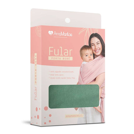 Fular Portabebé Algodón Orgánico Semielasticado Verde Nilo Amamantas Chile
