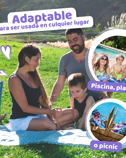 Manta Picnic y Playa Impermeable Infantil Unicornio Azul