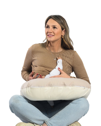 Cojín de Lactancia 100% Algodón Orgánico Beige Colección Calma Amamantas Chile