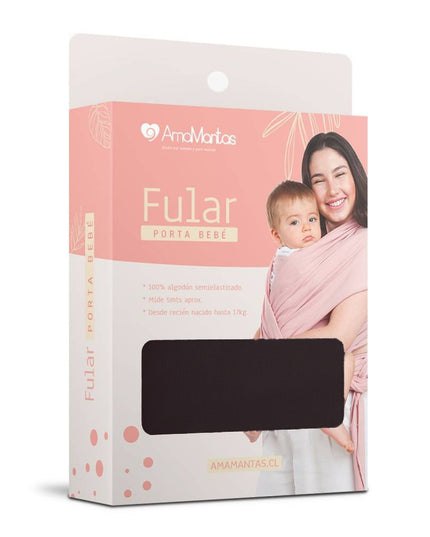 100% Organic Cotton Semi-Elastic Baby Carrier Wrap in Black - Breastfeeding