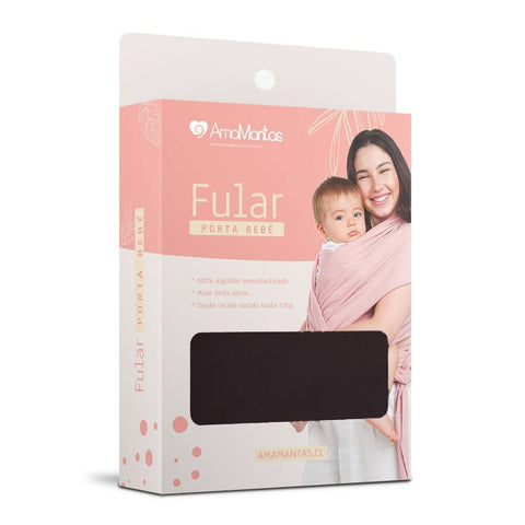 Fular Portabebé Algodón Semielasticado Negro