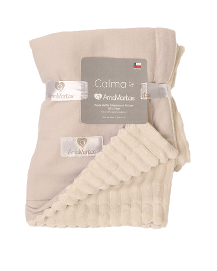 Manta Corderito Algodón Diseño Beige Colección Calma