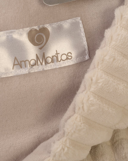 Manta Corderito Algodón Diseño Beige Colección Calma