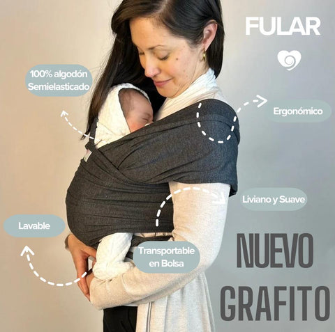 Fular Portabebé Algodón Colección Calma Semielasticado Marengo Colección Calma