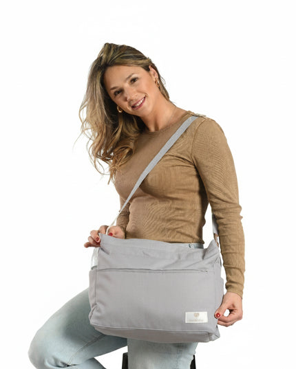 Bolso Maternal Impermeable  para Coche Gris Colección Calma