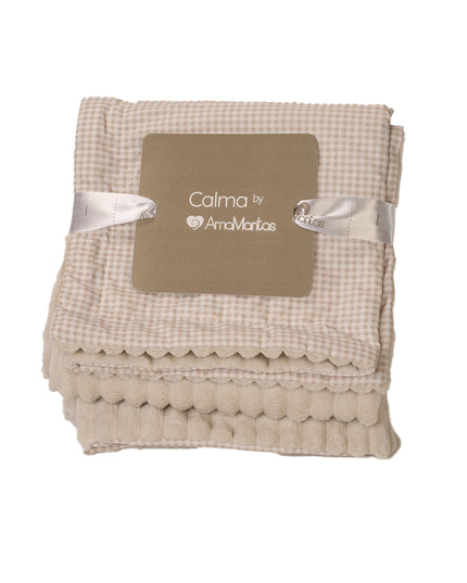 Manta Algodón Vichy Beige Colección Calma