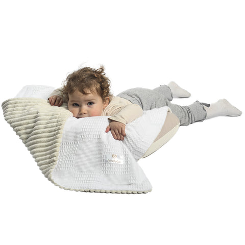 Manta Corderito Orgánica Waffle Blanca Colección Calma