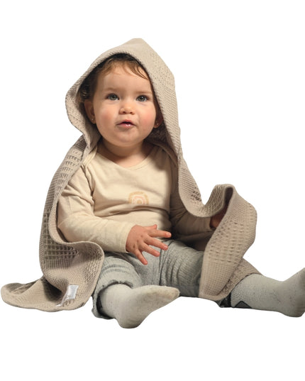 Eco Toalla Capucha Waffle Orgnica Greige Coleccin Calma - Product Image 2