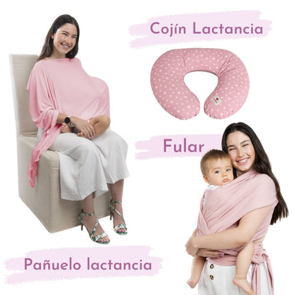 Ajuar de Lactancia Rosa 100% Algodón Orgánico Amamantas Chile