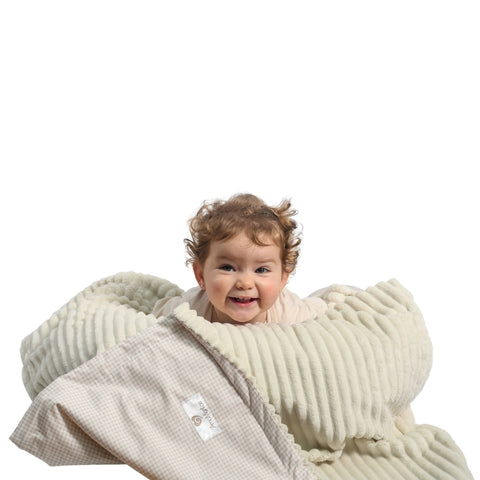 Manta Algodón Vichy Beige Colección Calma
