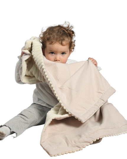 Manta Corderito 100% Algodón Reversible Beige con diseño elegante Amamantas Chile