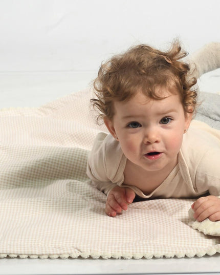 Manta Algodón Vichy Beige Colección Calma