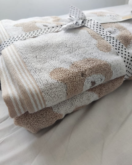 Organic Waffle Hooded Towel 100% Cotton Greige - Breastfeeding