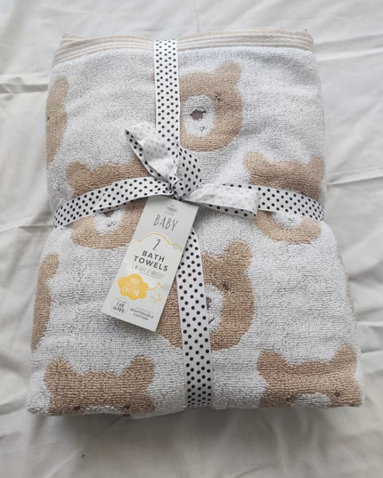 Organic Waffle Hooded Towel 100% Cotton Greige - Breastfeeding