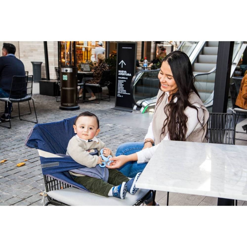 Silla de Comer Portátil Textil Para Viaje Jeans