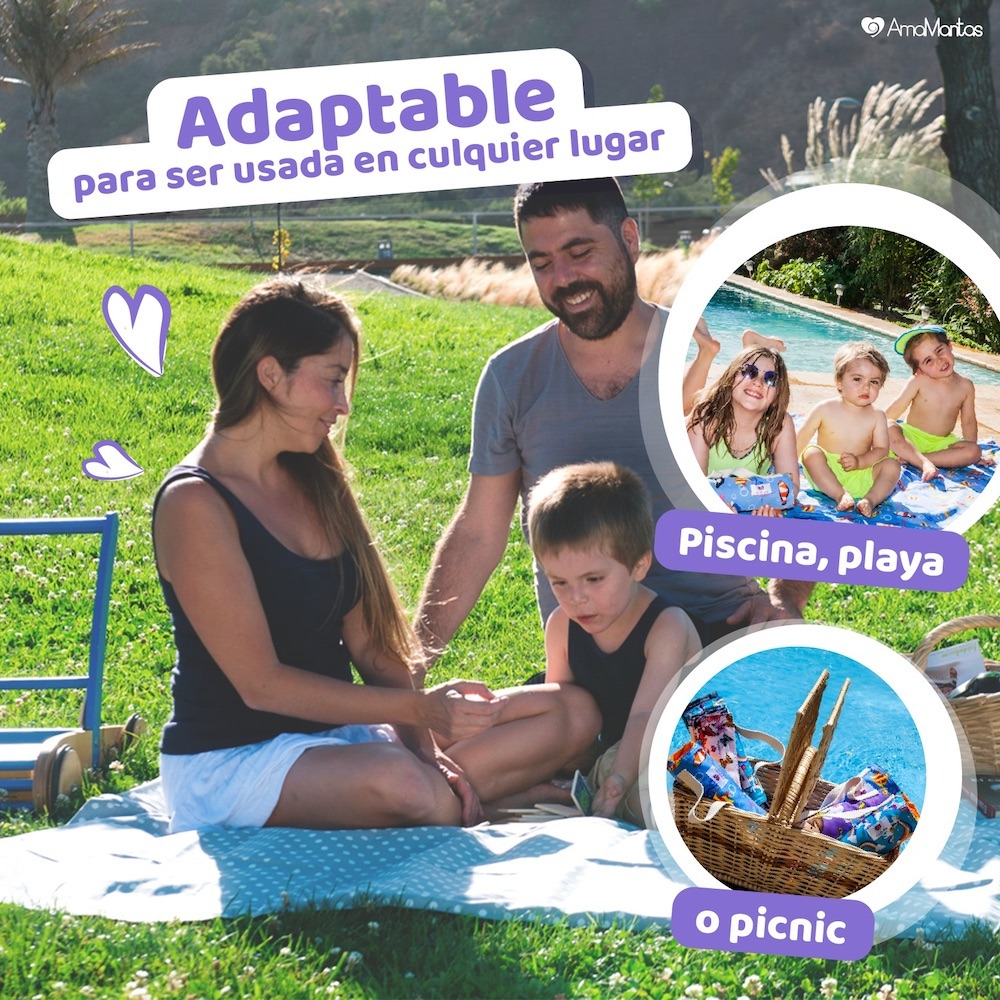 Manta de Picnic y Playa Impermeable Extra Grande Gris